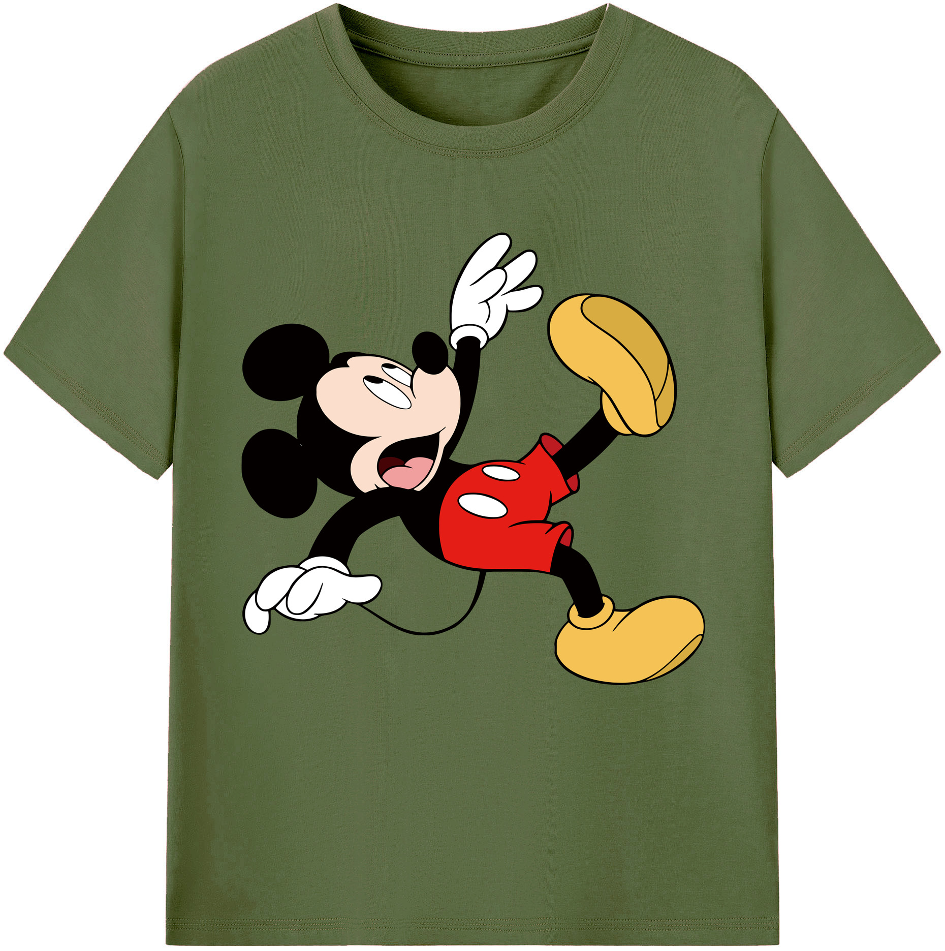 （画像用） ミッキーマウス Mickey Mouse 綿100％半袖Tシャツ（フロントプリント）
